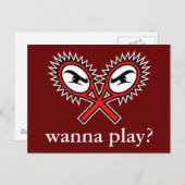 Attitude tennis Postcard - Willst du spielen? Postkarte (Vorne/Hinten)