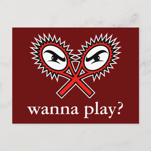 Attitude tennis Postcard - Willst du spielen? Postkarte (Vorderseite)