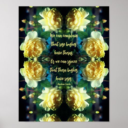 Attitude Yellow Roses Abstrakt Inspiration Poster (Vorne)