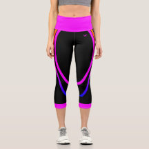 Attoni rosa Seitenstreifen Jet Black High Waisted