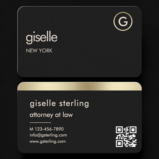 Attorney at Law Black Gold QR Code Visitenkarte