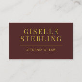 Attorney at Law Burgundy Gold Photo QR Code Visitenkarte (Vorderseite)