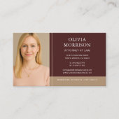 Attorney at Law Burgundy Gold Photo Visitenkarte (Vorderseite)