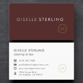 Attorney at Law Burgundy & Gold Visitenkarte