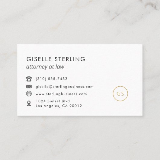 Attorney at Law Burgundy & Gold Visitenkarte (Rückseite)