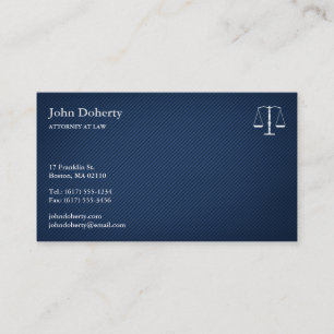 ATTORNEY at LAW - Elegant Blue Business Card Visitenkarte