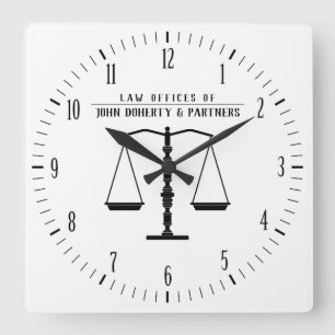Attorney at Law Law Office Quadratische Wanduhr