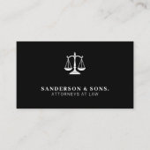 Attorney at law lawyer professional black visitenkarte (Vorderseite)