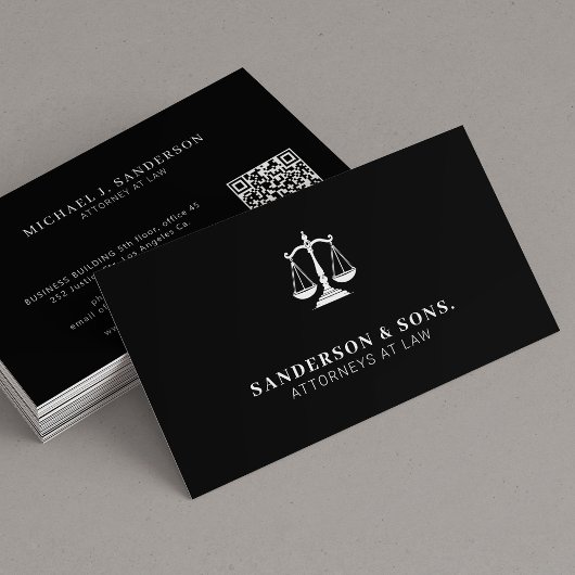 Attorney at law lawyer professional black visitenkarte