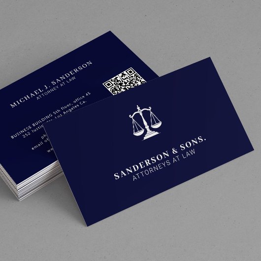 Attorney at law lawyer professional navy visitenkarte