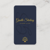 Attorney at Law Navy Blue Gold Visitenkarte (Vorderseite)