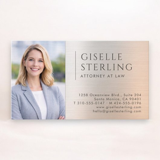 Attorney at Law Photo Brushed Metal  Visitenkarte
