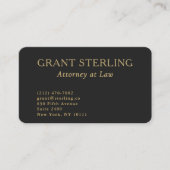 Attorney Black Gold QR Code Professional Visitenkarte (Vorderseite)