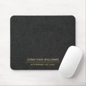 Attorney Faux Leather Custom Name Black  Mousepad (Mit Mouse)