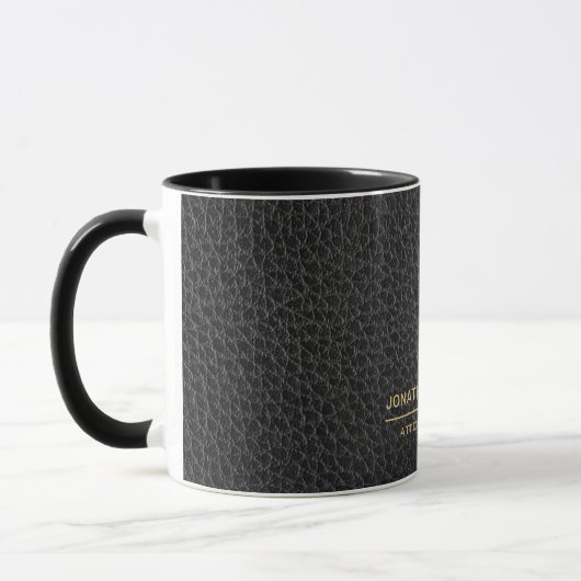 Attorney Faux Leather Custom Name Black Tasse (Links)