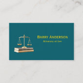 Attorney Justice Scales & Books with QR code Visitenkarte (Vorderseite)