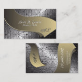 Attorney Law Business Card Silver Gold Monogram Visitenkarte (Vorne/Hinten)