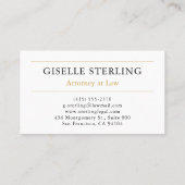 Attorney Law Firm Photo Navy Blue Gold Visitenkarte (Rückseite)