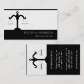 Attorney Lawyer Counselor Law Firm Office Scale Visitenkarte (Vorne/Hinten)