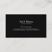 Attorney/Lawyer/Law Firm Black Business Card Visitenkarte (Rückseite)