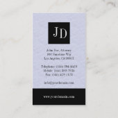 Attorney Lawyer Law Firm Monogram Light Blue Sky Visitenkarte (Rückseite)