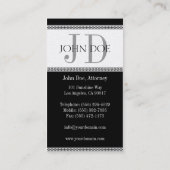 Attorney Lawyer Law Firm Monogram Platinum Diamond Visitenkarte (Rückseite)