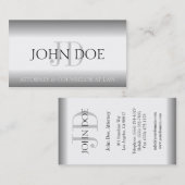 Attorney Lawyer Law Firm Monogram Silver Fade Visitenkarte (Vorne/Hinten)