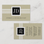 Attorney Lawyer Law Firm Monogram Tan Gold Paper Visitenkarte (Vorne/Hinten)