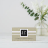 Attorney Lawyer Law Firm Monogram Tan Gold Paper Visitenkarte (Stehend Vorderseite)