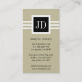 Attorney Lawyer Law Firm Monogram Tan Gold Paper Visitenkarte (Rückseite)