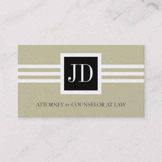 Attorney Lawyer Law Firm Monogram Tan Gold Paper Visitenkarte (Vorderseite)