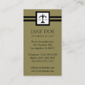 Attorney Lawyer Law Firm Office Scale Antique Gold Visitenkarte (Rückseite)