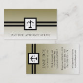Attorney Lawyer Law Firm Office Scale Gold Fade Visitenkarte (Vorne/Hinten)