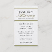 Attorney Lawyer Law Firm Script Gold Paper Visitenkarte (Rückseite)