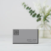 Attorney Lawyer Square Monogram Silver Visitenkarte (Stehend Vorderseite)