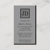 Attorney Lawyer Square Monogram Silver Visitenkarte (Rückseite)