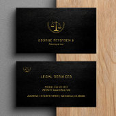 Attorney Luxus Gold Maßstab schwarzes Leder Look Visitenkarte