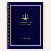Attorney professional gold scales of justice navy notizblock (Vorderseite)