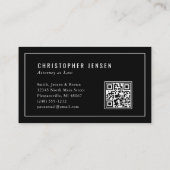 Attorney QR Code Black White Scales Classic Visitenkarte (Rückseite)
