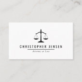 Attorney QR Code White Black Scales Simple Visitenkarte (Vorderseite)