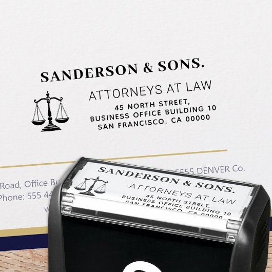 Attorney scales of justice  logo custom elegant permastempel