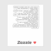 Attract What You Want. Own Your Reality. Aufkleber (Blatt)