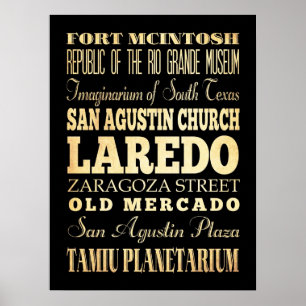 Attractions & Famous Places of Laredo, Texas Poster