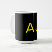 Attractive Monogram Yellow Black Modern Minimalist Kaffeetasse (Vorderseite Links)