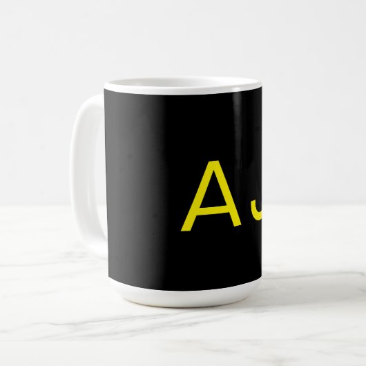 Attractive Monogram Yellow Black Modern Minimalist Kaffeetasse (Vorderseite Links)