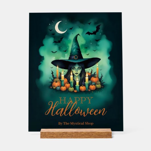 Attractive & Mystical Halloween Witch Conjures Acrylschild (Vorderseite)