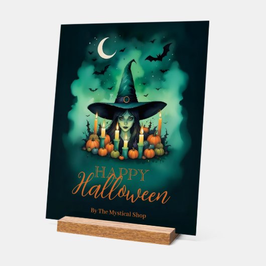Attractive & Mystical Halloween Witch Conjures Acrylschild (Winkel)