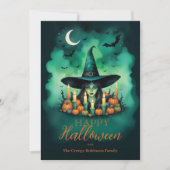 Attractive & Mystical Halloween Witch Conjures Einladung (Vorderseite)