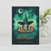 Attractive & Mystical Halloween Witch Conjures Einladung (Stehend Vorderseite)
