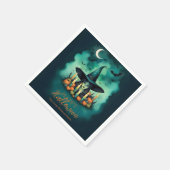 Attractive & Mystical Halloween Witch Conjures Serviette (Ecke)